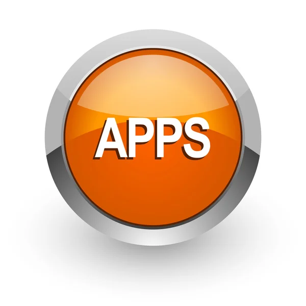 Apps orange glossy web icon — Stock Photo, Image