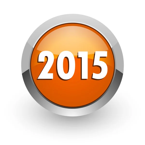 Nuevo año 2015 naranja icono web brillante — Foto de Stock