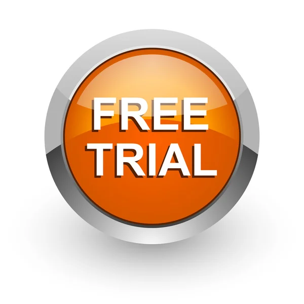 Free trial orange glossy web icon — Stock Photo, Image