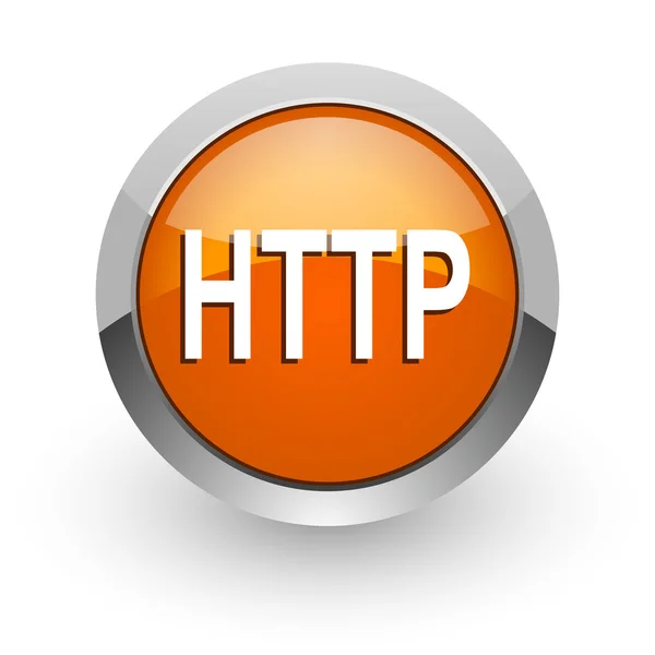 Http-orange glansig web-ikonen — Stockfoto