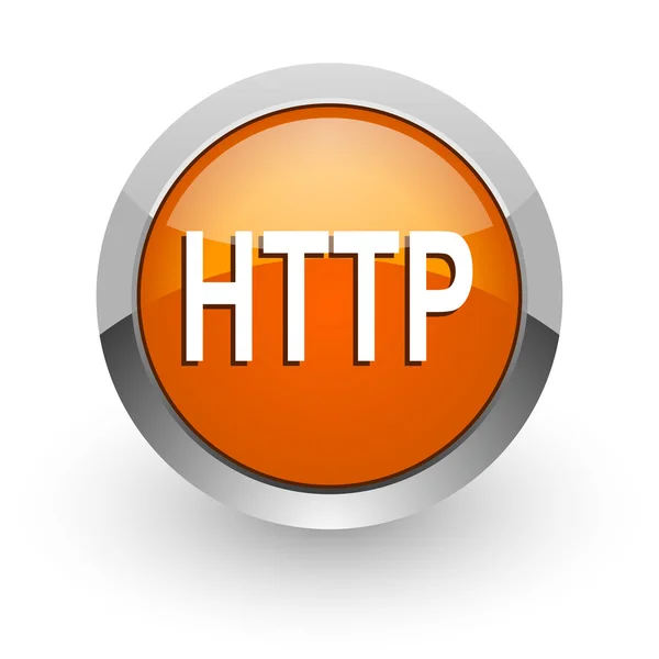 Http oranje glanzend web pictogram — Stockfoto