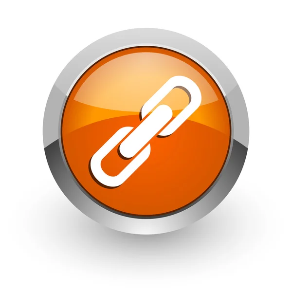 Link orange glossy web icon — Stock Photo, Image