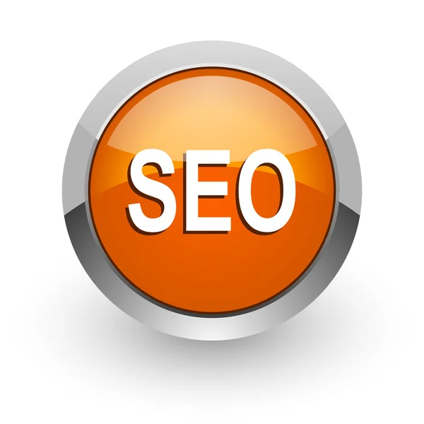 Seo orange glossy web icon — Stock Photo, Image