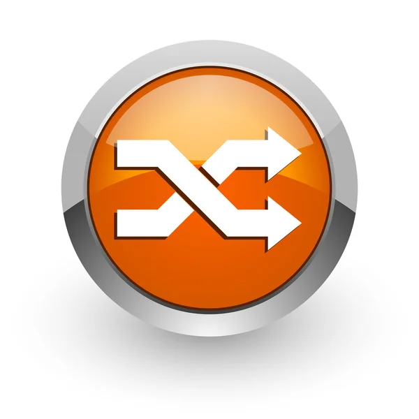 Aleatorio arancione lucido icona web — Foto Stock