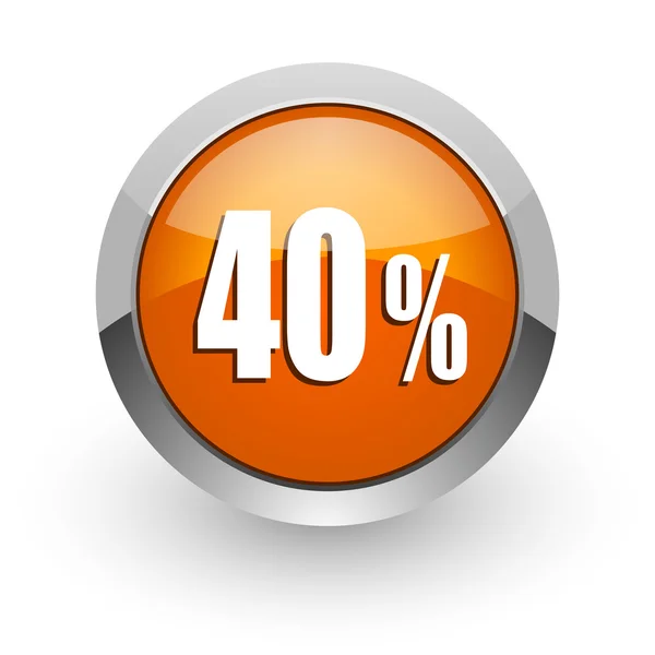 40 Prozent orangefarbenes Hochglanz-Web-Symbol — Stockfoto