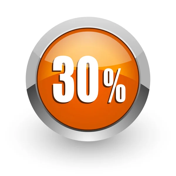 30 percent orange glossy web icon — Stock Photo, Image