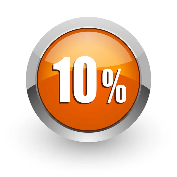 10 percent orange glossy web icon — Stock Photo, Image