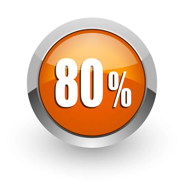 80 %-a narancssárga fényes web ikon — Stock Fotó