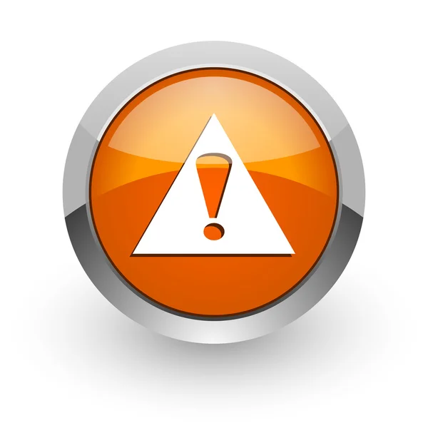 Exclamation sign orange glossy web icon — Stock Photo, Image