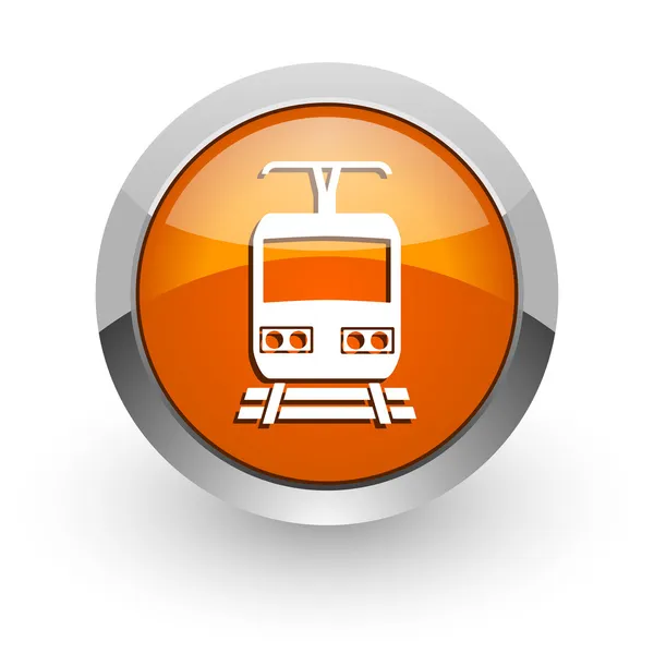 Tren naranja brillante icono web —  Fotos de Stock