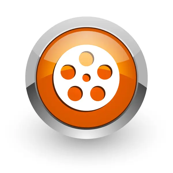 Video Orange Hochglanz Web-Ikone — Stockfoto