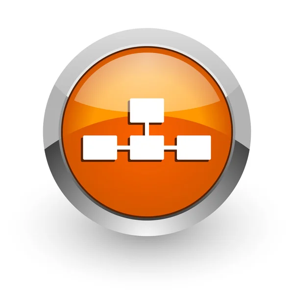 Base de données orange brillant icône web — Photo