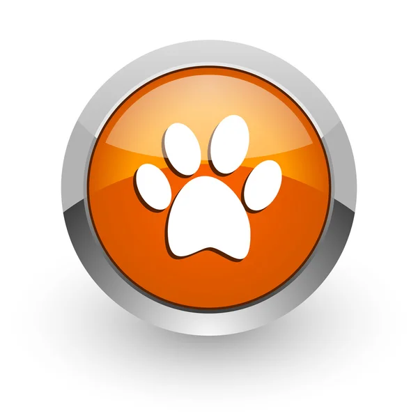 Fuß orange glänzend web icon — Stockfoto