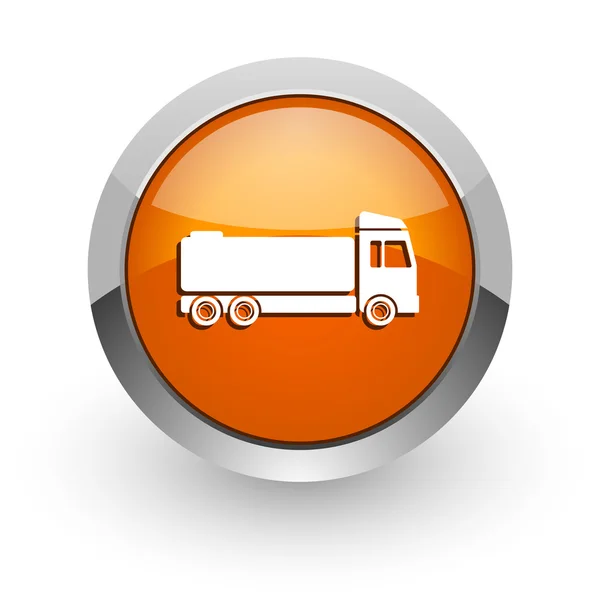 Camion orange brillant icône web — Photo