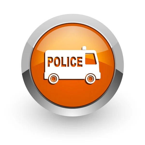 Police orange glossy web icon — Stock Photo, Image