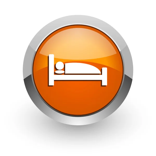 Hotel arancione lucido web icon — Foto Stock