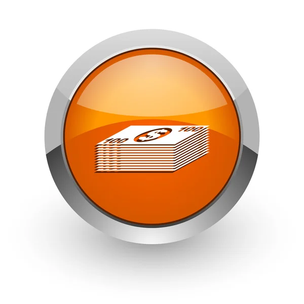 Money orange glossy web icon — Stock Photo, Image