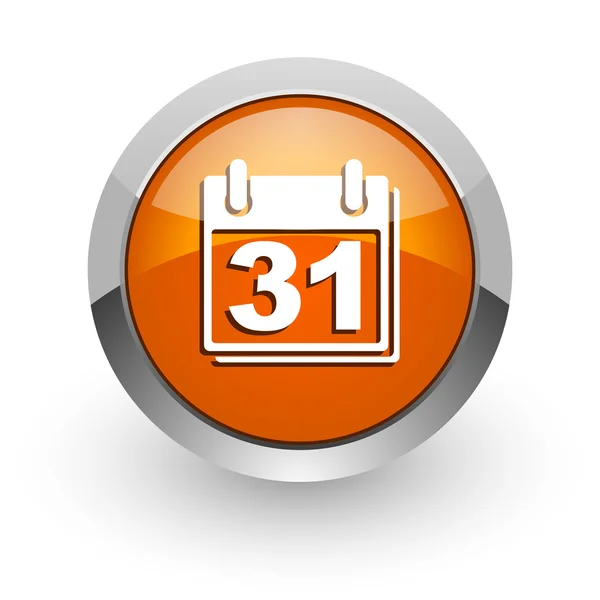 Calendario naranja icono web brillante —  Fotos de Stock