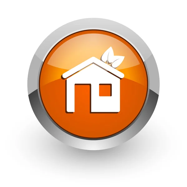 House orange glossy web icon — Stock Photo, Image