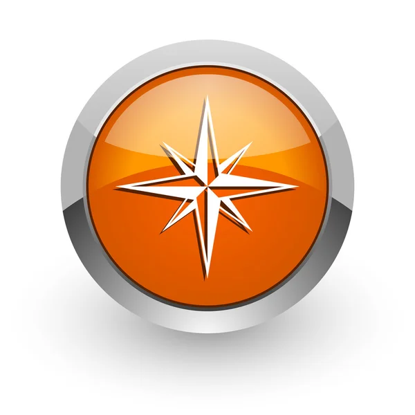 Compass orange glossy web icon — Stock Photo, Image