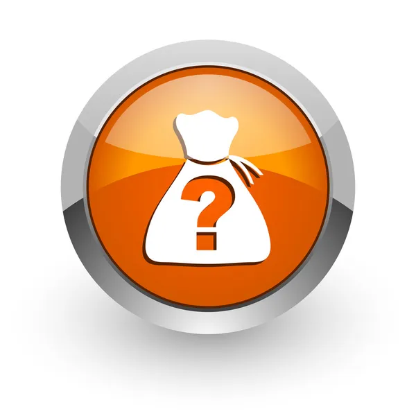 Riddle orange glossy web icon — Stock Photo, Image