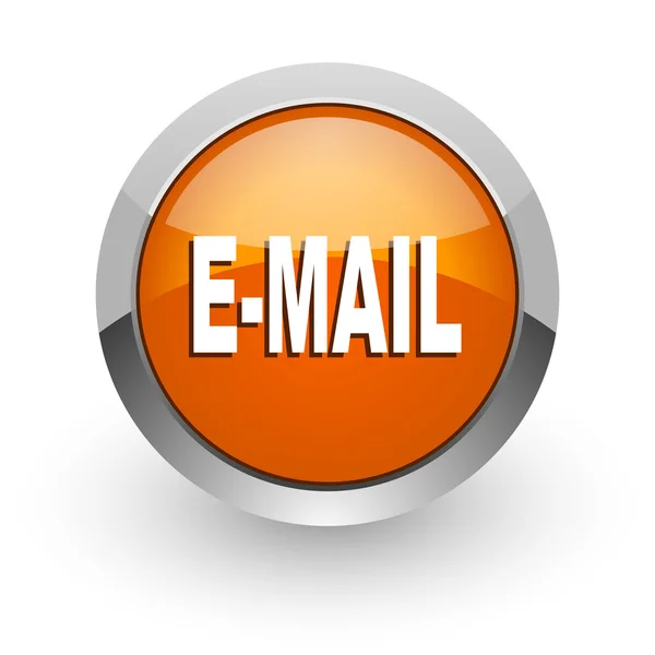 Email naranja icono web brillante —  Fotos de Stock