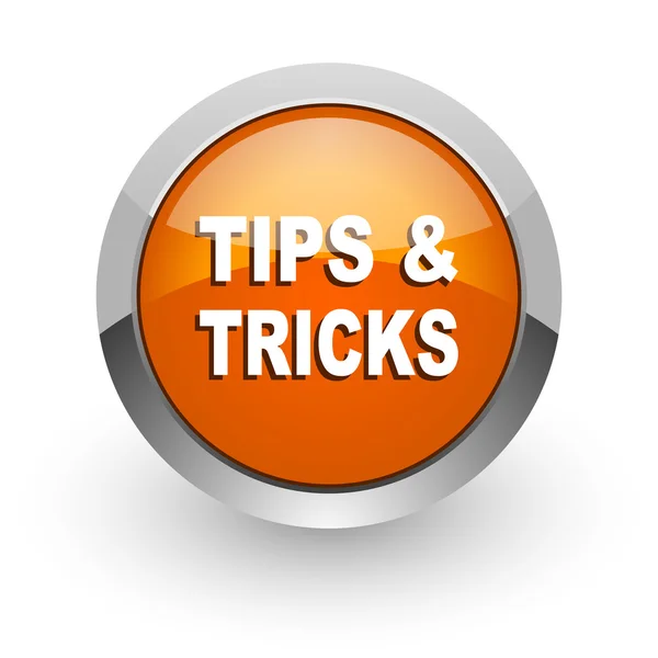 Tips tricks orange glossy web icon — Stock Photo, Image