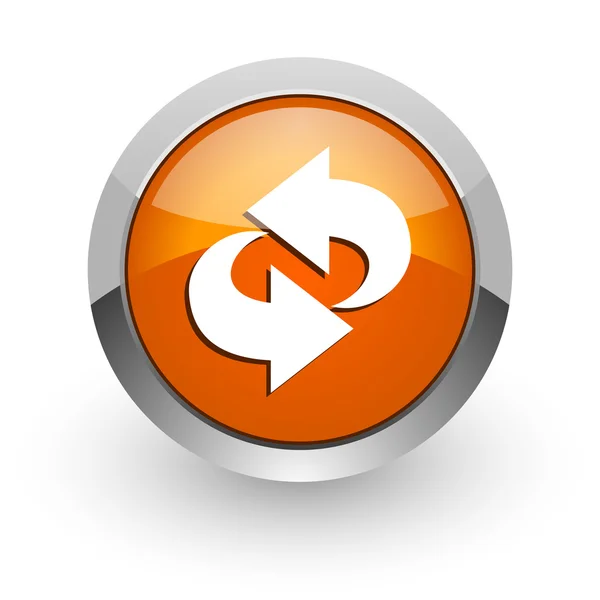 Rotation orange glossy web icon — Stock Photo, Image