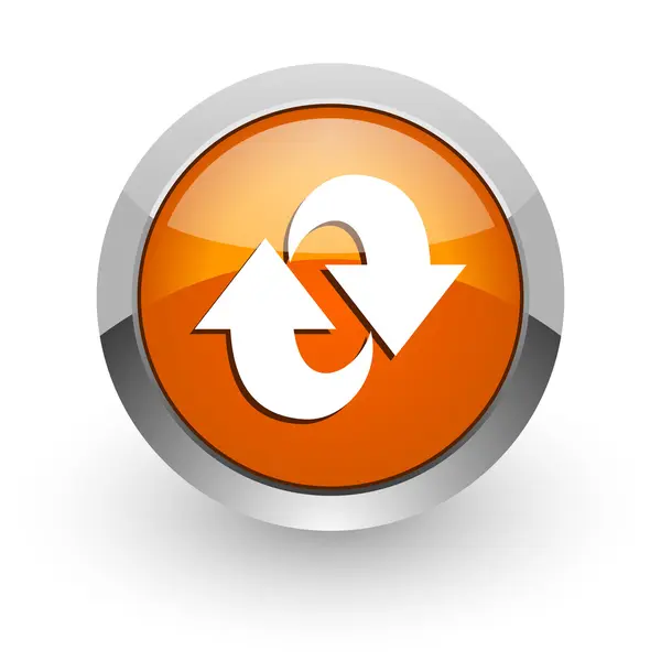 Rotation orange glossy web icon — Stock Photo, Image