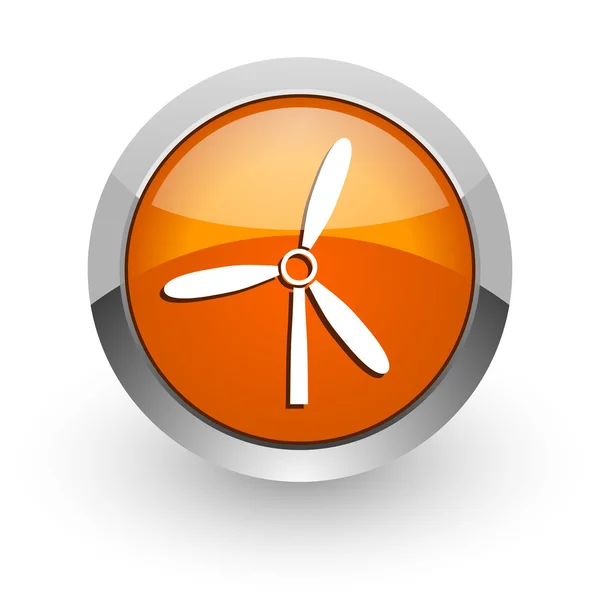 Větrný mlýn oranžový lesklý web ikony — Stock fotografie