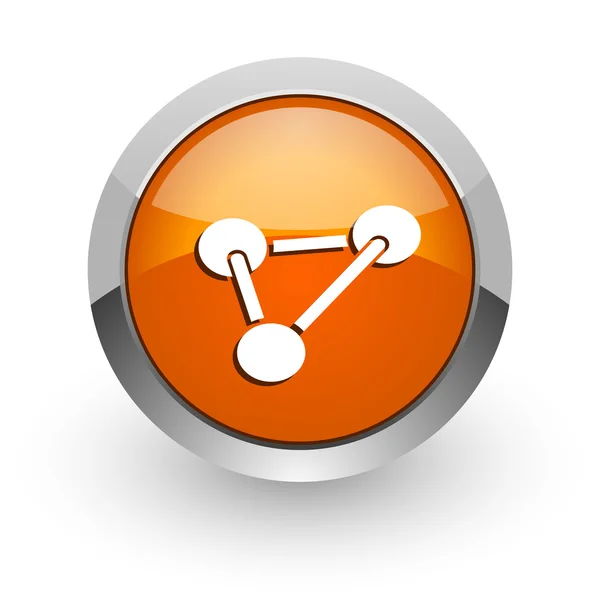 Chemistry orange glossy web icon — Stock Photo, Image