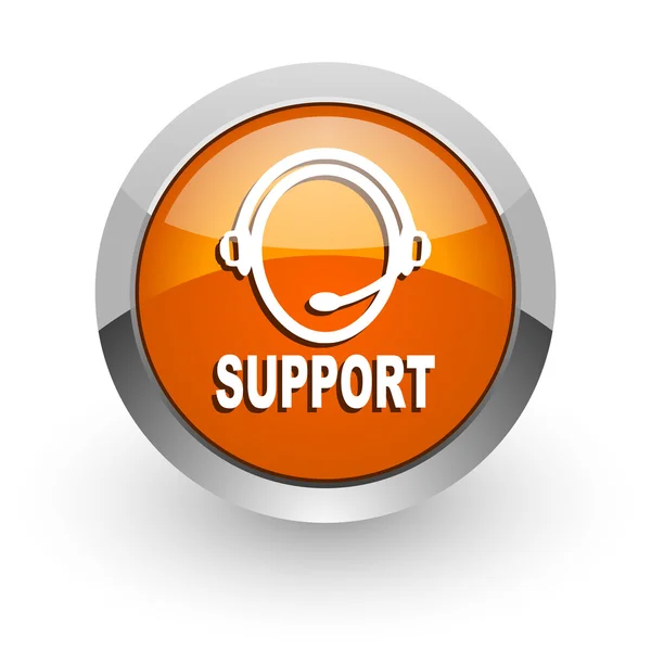 Support orange icône web brillant — Photo