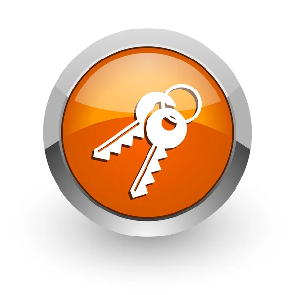Εικονίδιο πορτοκαλί γυαλιστερό web κλειδιά — Φωτογραφία Αρχείου