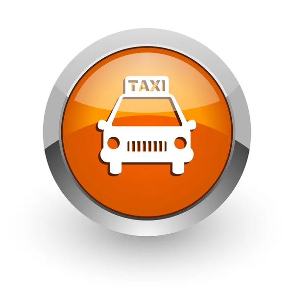 Taxi Orange Hochglanz Web-Ikone — Stockfoto