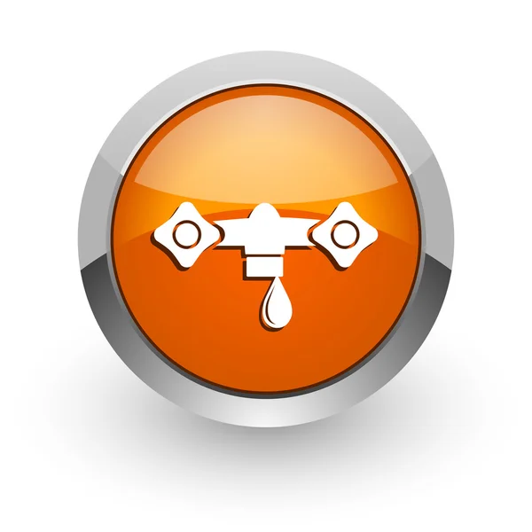 Vatten orange glansig web-ikonen — Stockfoto
