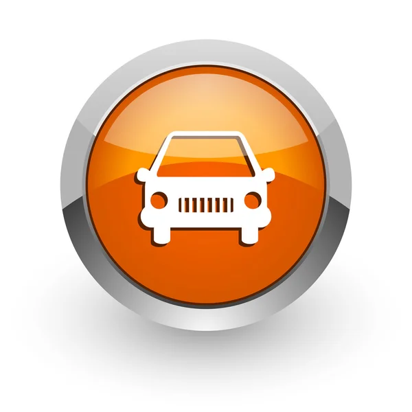 Auto oranje glanzend web pictogram — Stockfoto