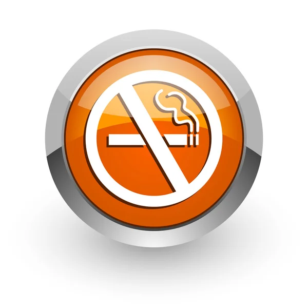 Não fumar laranja brilhante ícone web — Fotografia de Stock