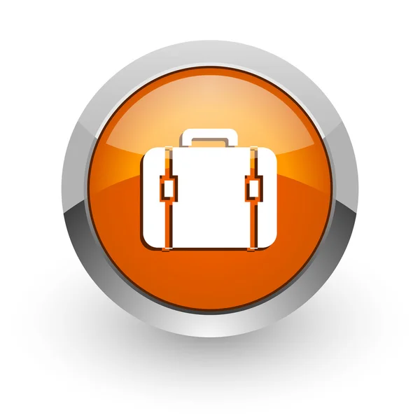 Bag orange glossy web icon — Stock Photo, Image