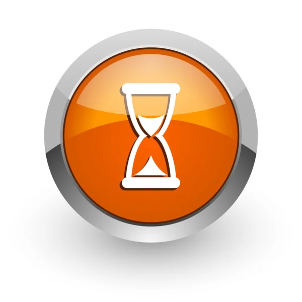 Time orange glossy web icon — Stock Photo, Image