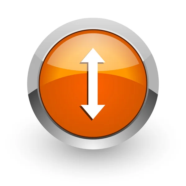 Nyíl narancsszínű fényes web ikon — Stock Fotó