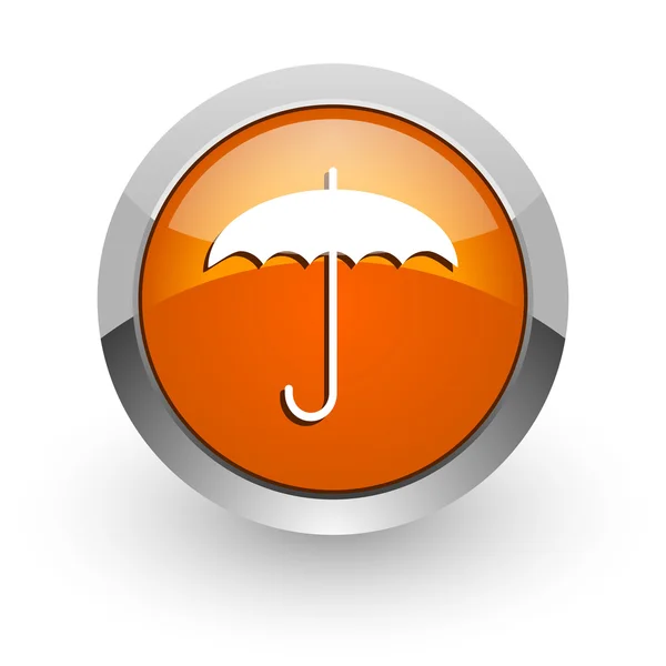 Regenschirm orange glänzende Web-Ikone — Stockfoto