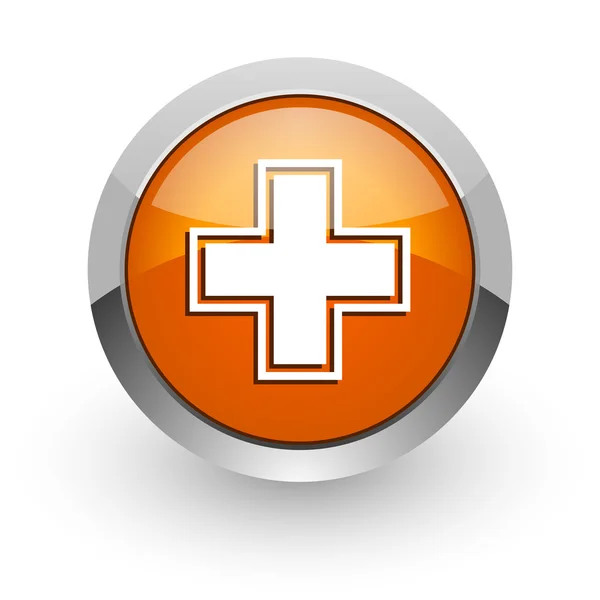 Farmacia arancione lucido icona web — Foto Stock