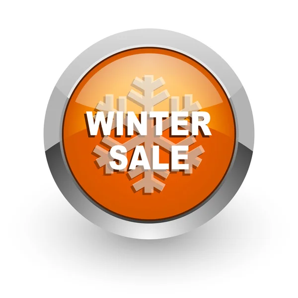 Winter sale orange glossy web icon — Stock Photo, Image