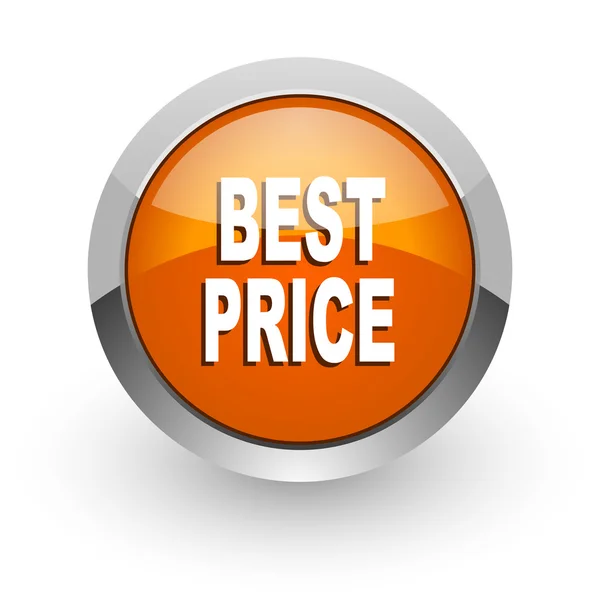 Melhor ícone web laranja brilhante preço — Fotografia de Stock