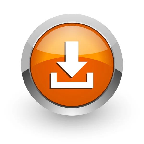 Oranje glanzend web icon downloaden — Stockfoto