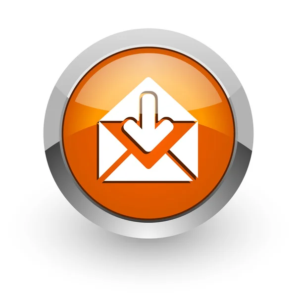 Email orange glossy web icon — Stock Photo, Image