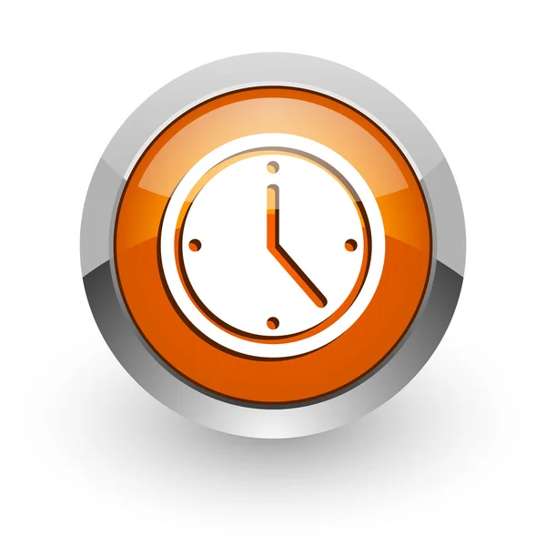 Оранжевая икона времени в Интернете — стоковое фото