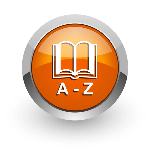 Słownik pomarańczowy WWW błyszczący ikona — Zdjęcie stockowe