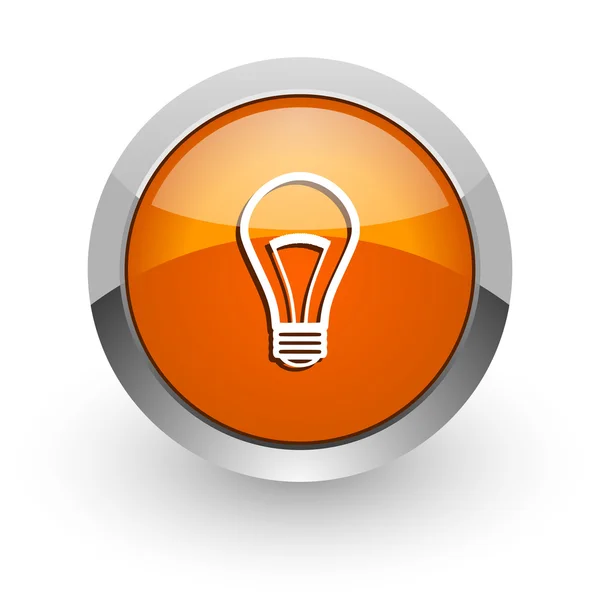 Glödlampa orange glansig web-ikonen — Stockfoto