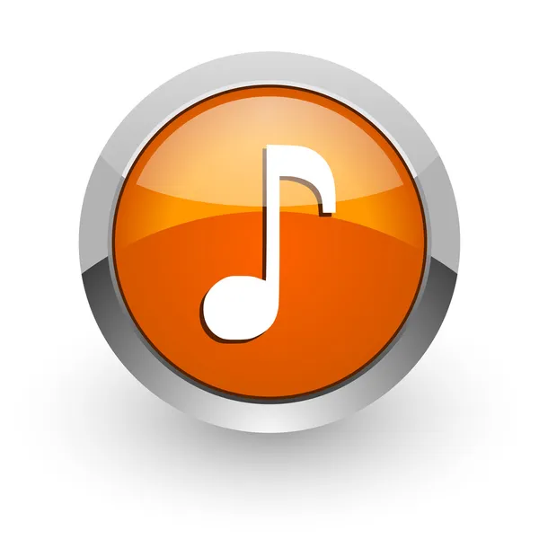 Musik orange glansig web-ikonen — Stockfoto